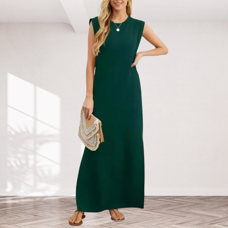 Robe longue d'été – Taille haute & sans manches
