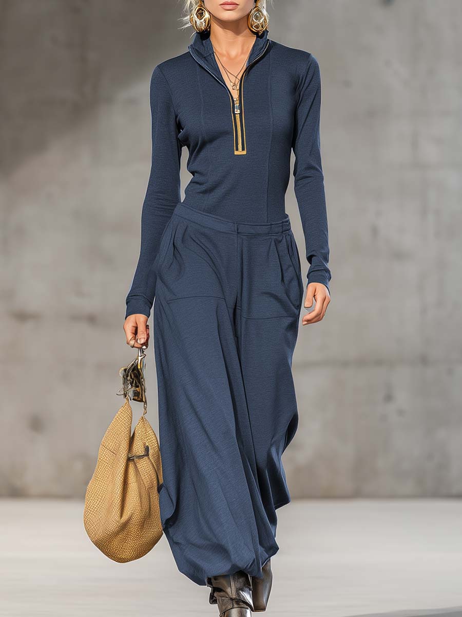 Ensemble Rétro Sportif avec Haut et Pantalons Amples