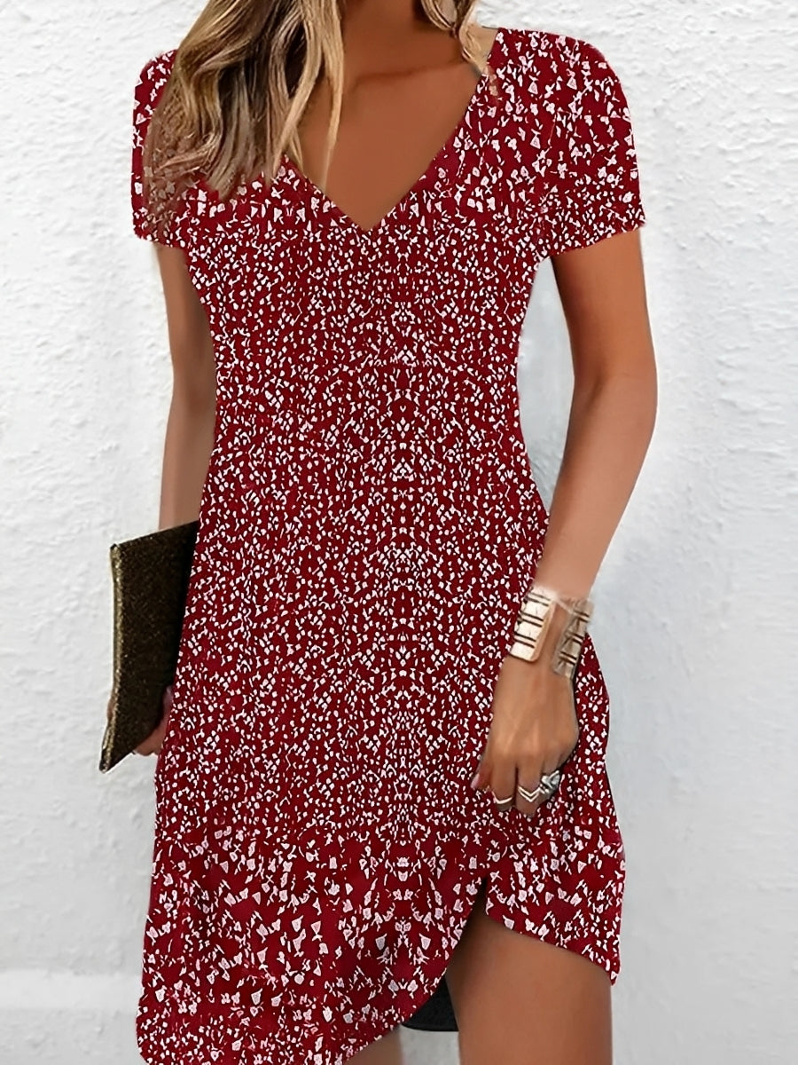 Alicia - Robe élégante avec décolleté en V et imprimé pour femmes