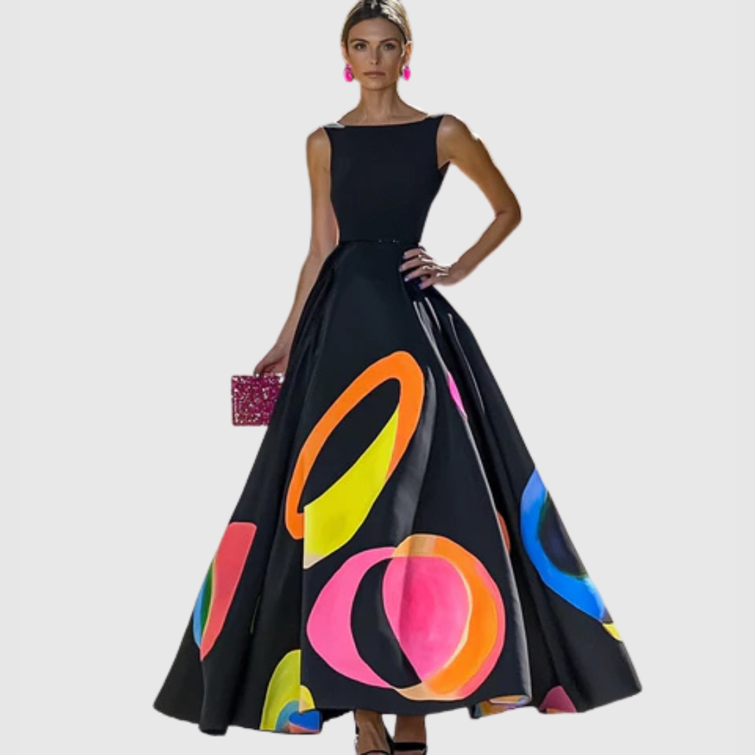 Anya - Robe Maxi Bodycon Découpée Colorée