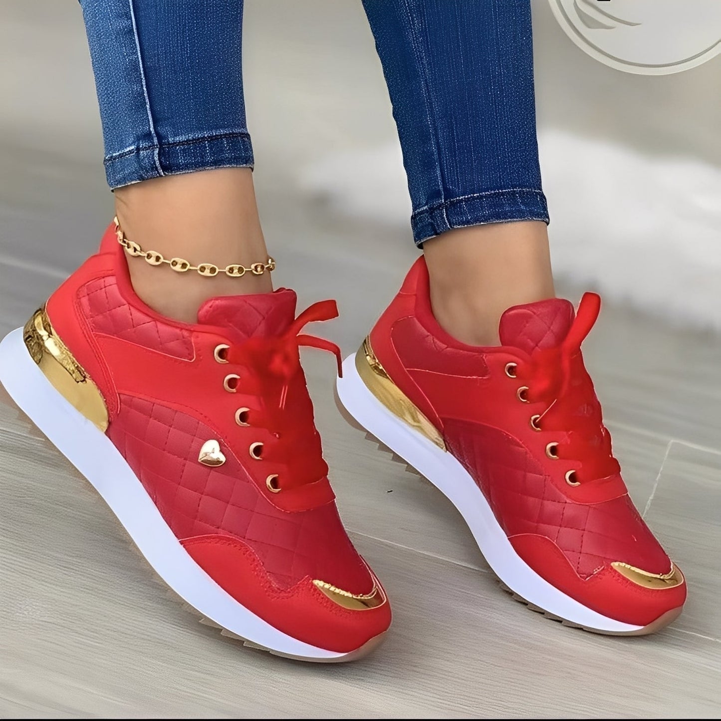 Agnès - Chaussures à lacets à carreaux pour femmes