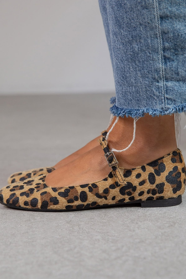 Rosetta - Ballerines Léopard en Cuir Velouté