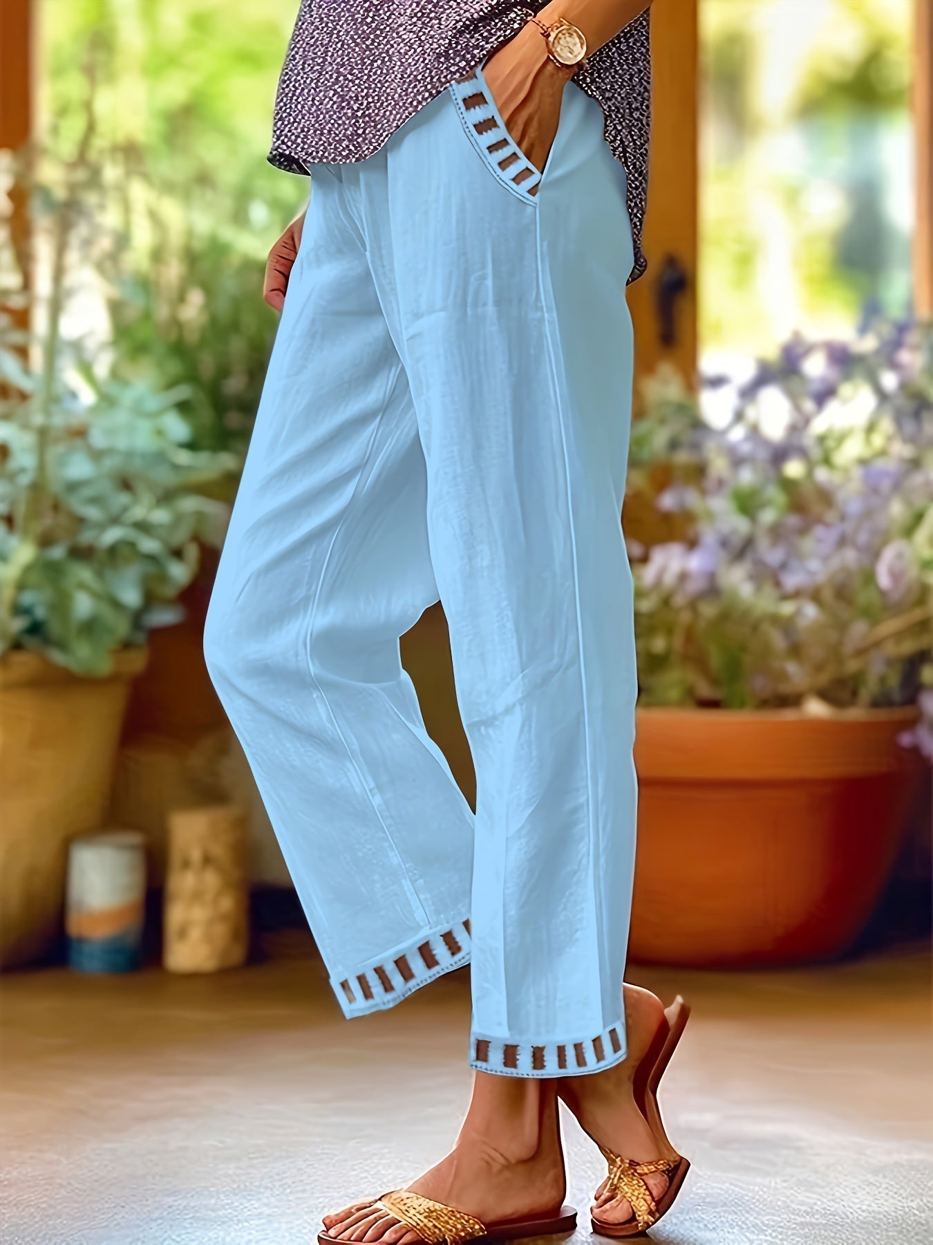 Wren – Pantalon court à taille décontractée avec bord contrasté