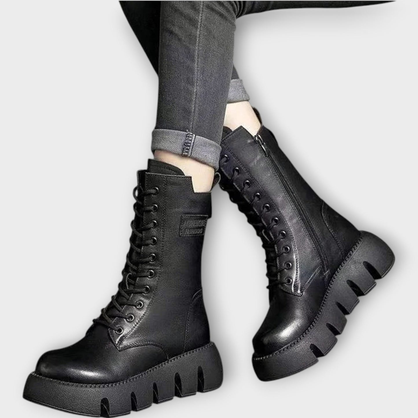 Bottes Combat Chunky avec Bord Bold
