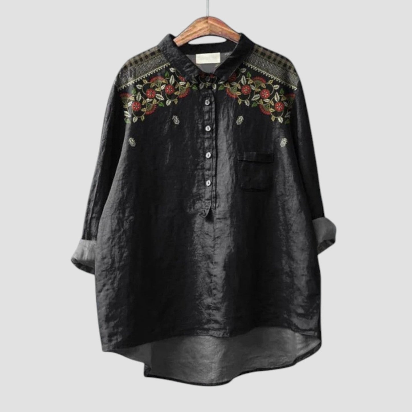 Narelle™ | 2025 – Blouse Noire Brodée