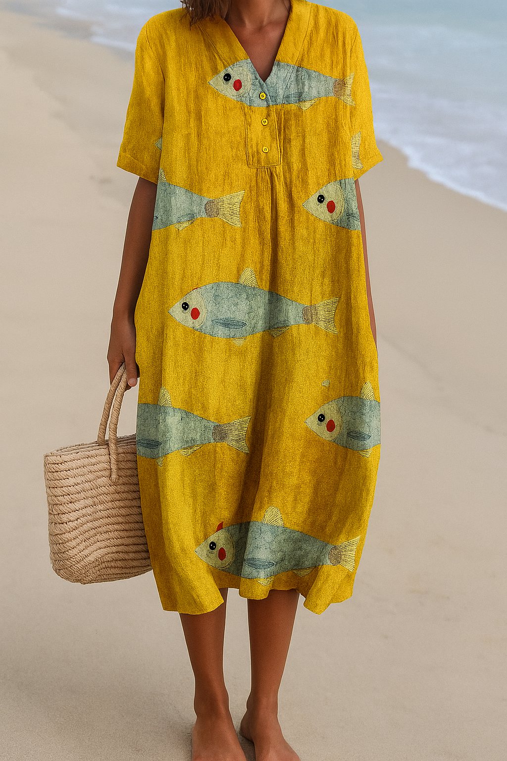 Agnes | Robe en Coton Inspirée Artistiquement