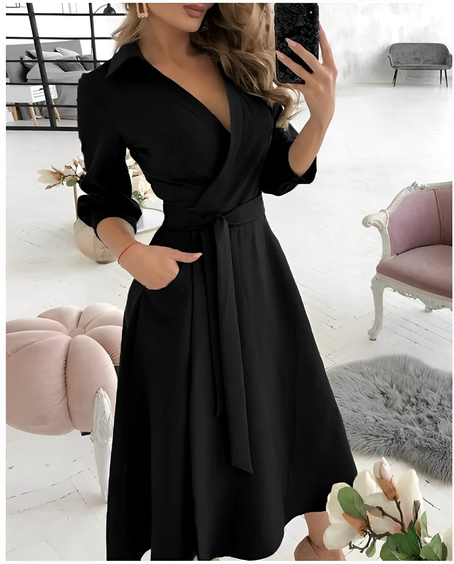 Cyrilla - Robe Croisée Élégante pour Fêtes
