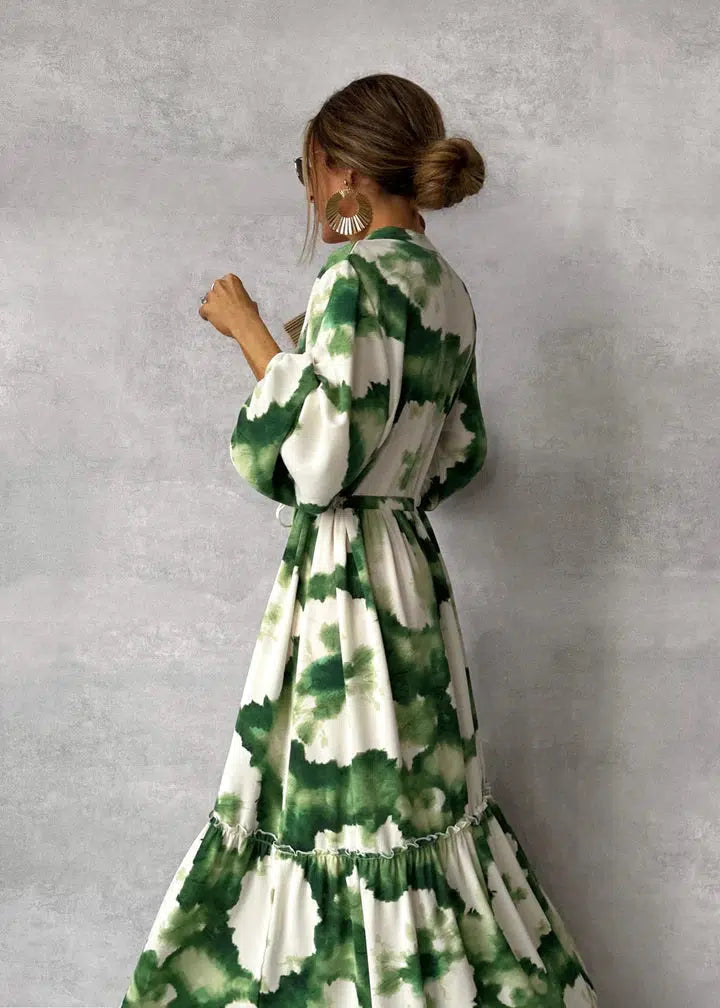 Robe Maxi à Taille Nouée Enchantée de Luna
