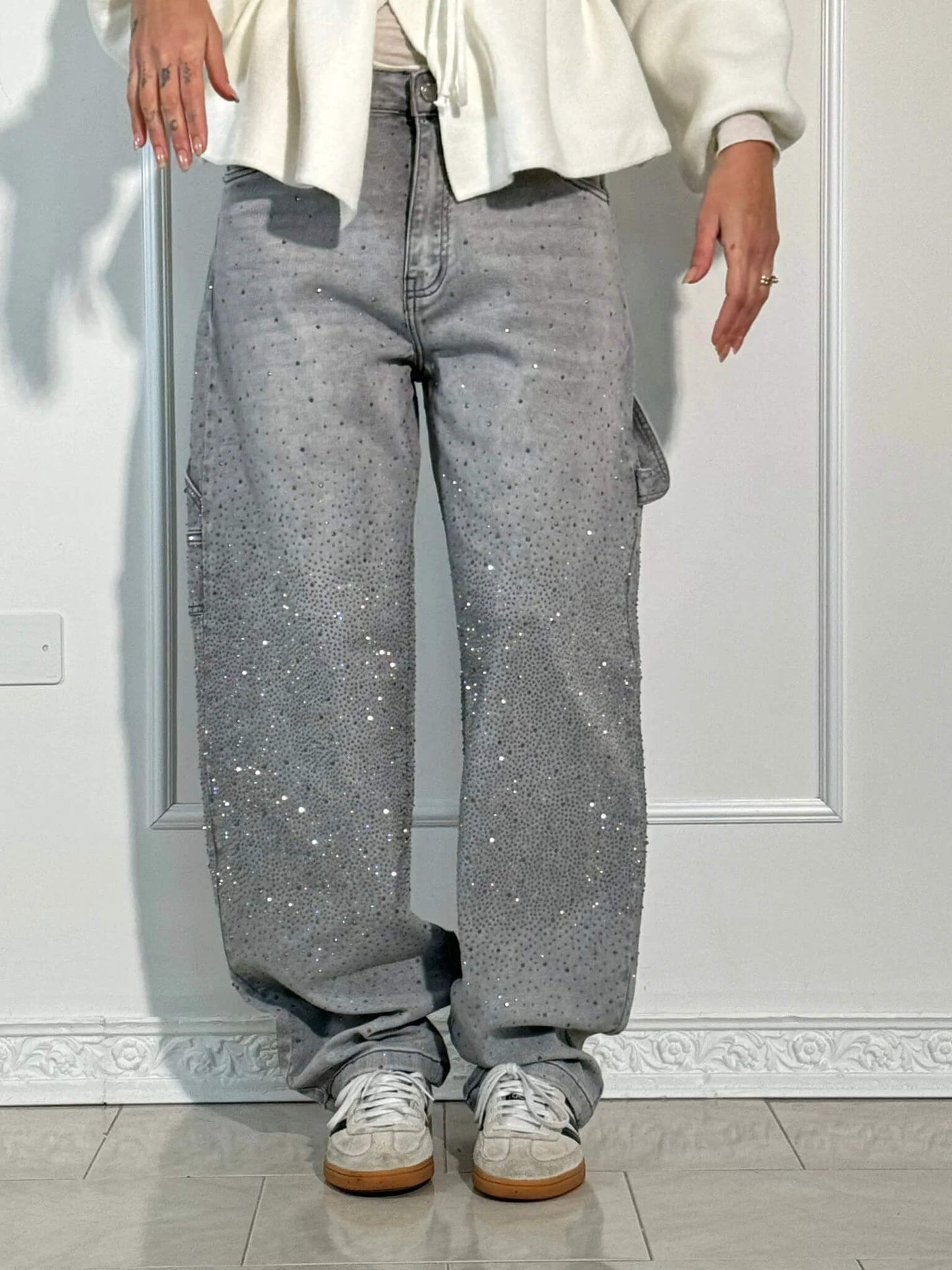 Victoria | Jeans Pailletés Taille Haute