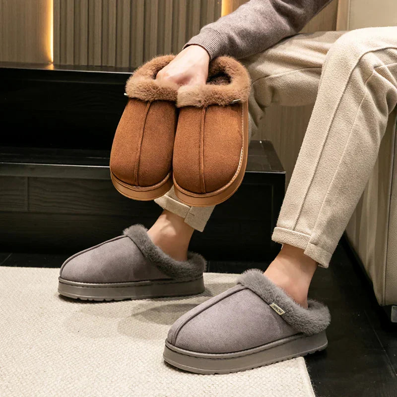 Pantoufles pour Femmes en Peluche pour Intérieur avec Doublure Chaude et Semelle Antidérapante