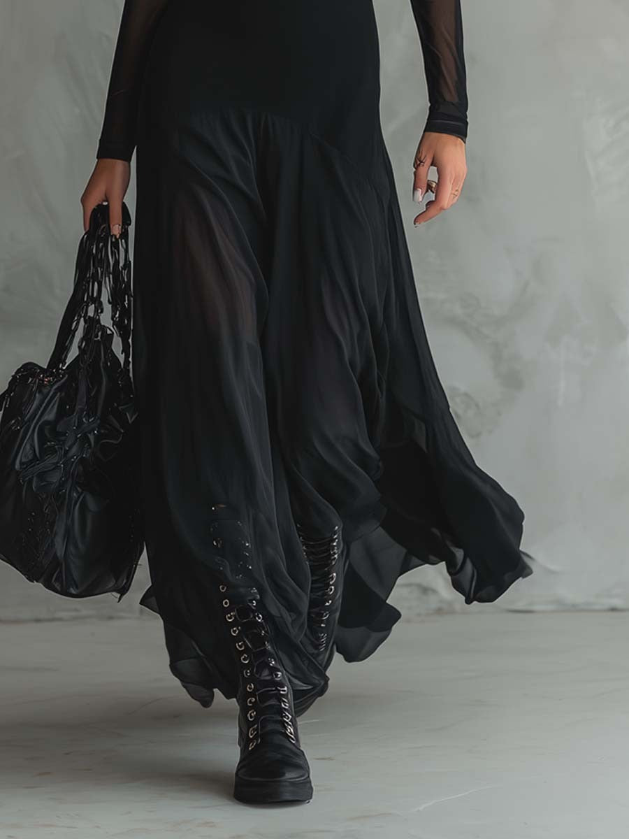 Yedra | Robe maxi fluide en tulle