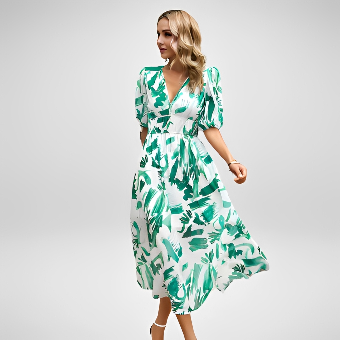 Airis - Robe d'été élégante avec décolleté en V pour femmes