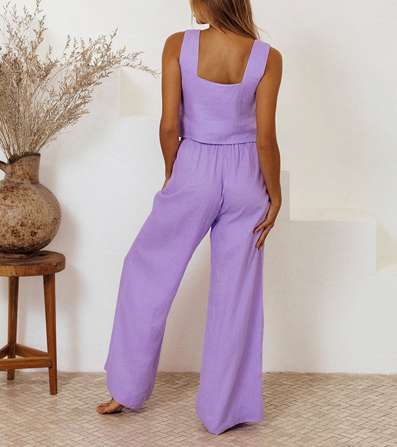 Milena - Ensemble Haut Minimaliste et Pantalons Amples