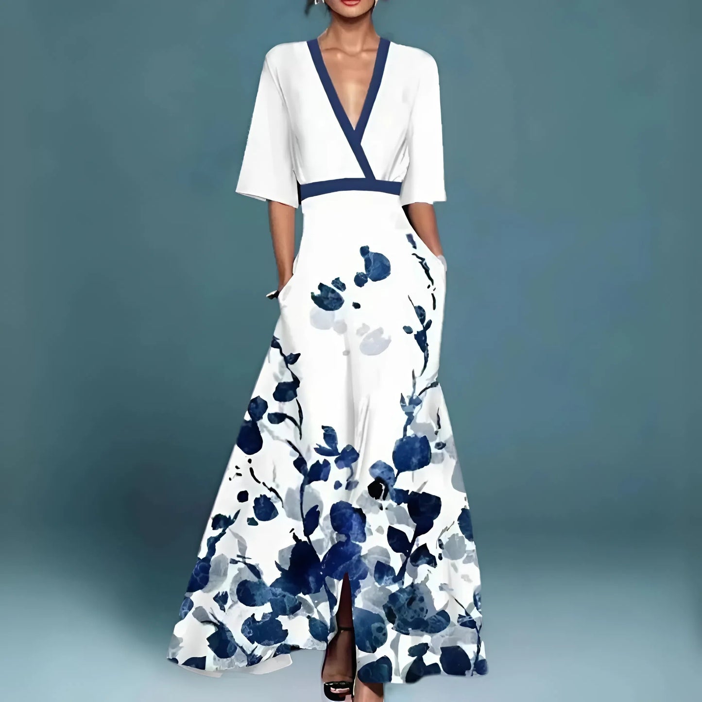 Alessandra™ — Robe fluide élégante décolleté V