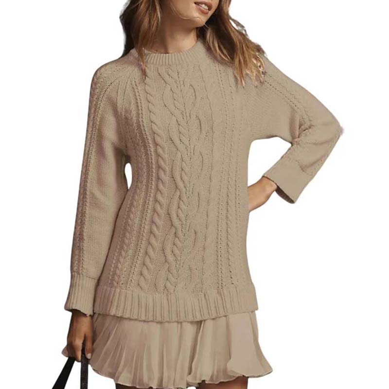 La Robe A-Ligne en Tricot à Câble - La Robe en Pull Flatteuse