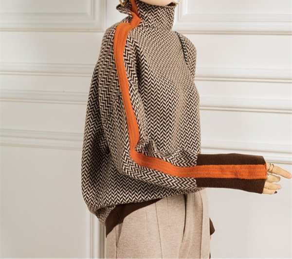 Eleanor | Col Montant Herringbone Luxe