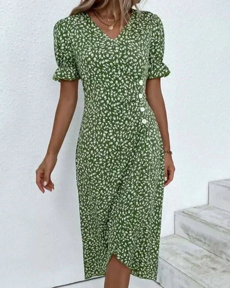 Leah | Robe Bouton avec Volants