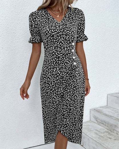 Leah | Robe Bouton avec Volants