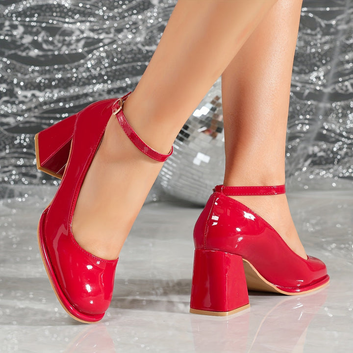 Celeste | Talons à bride en vernis