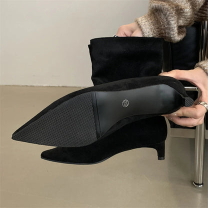 Bottes Maria – Bottes Élégantes en Suède Marron
