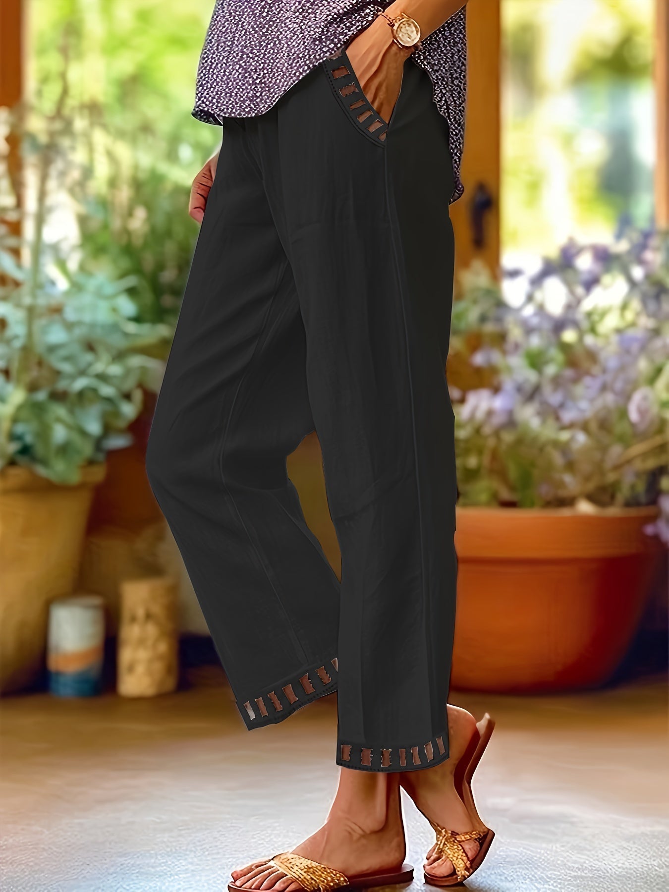 Wren – Pantalon court à taille décontractée avec bord contrasté