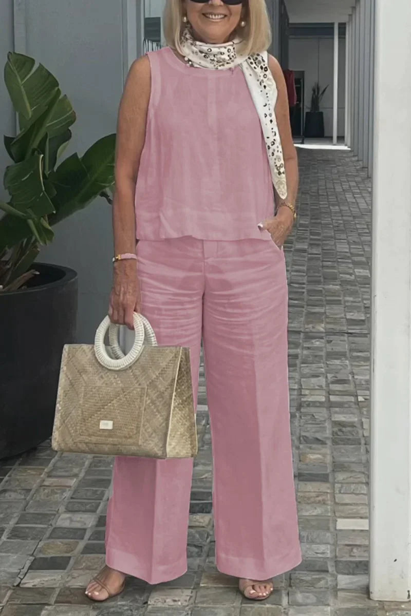 ZURI – COSTUME SANS MANCHES EN COTON ET LIN