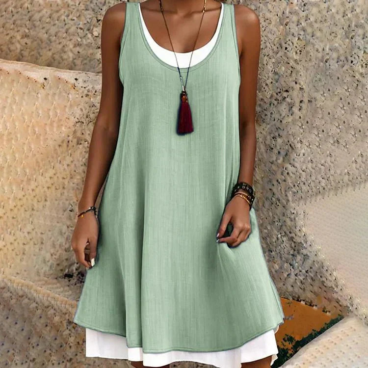 Cove | Robe Midi Sans Manches Ensoleillée