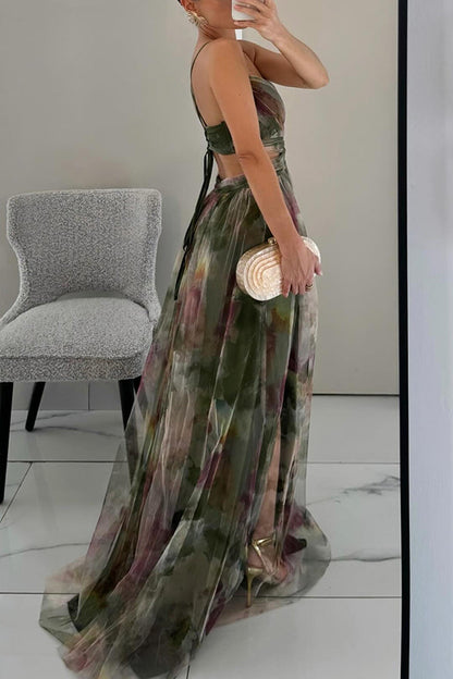 Alina – Robe longue à décolleté en V pour les invités de mariage