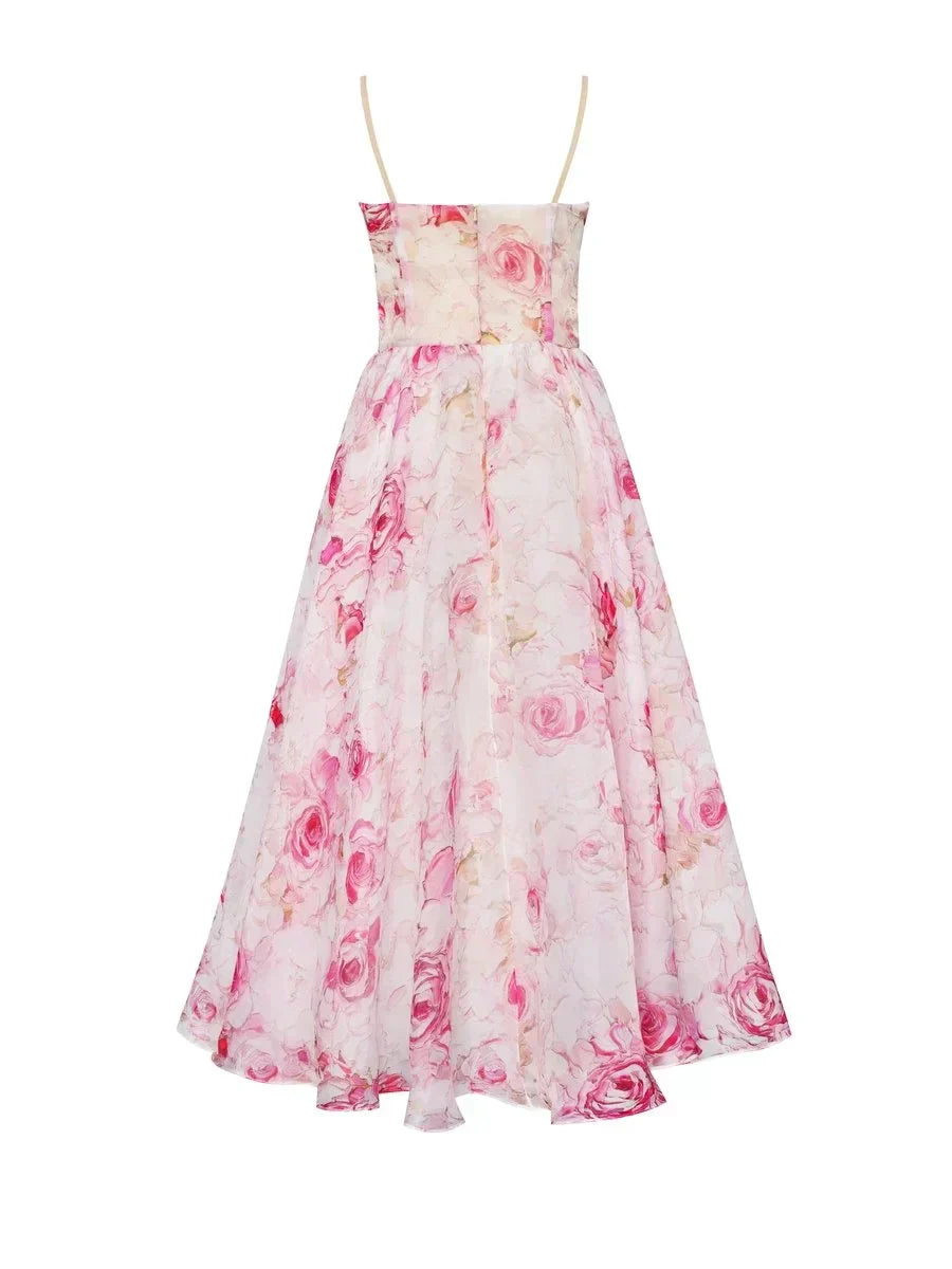 Emilia - Élégant Robe Sans Manches Imprimée