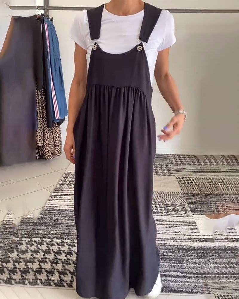 Grace™ - Robe Décontractée à Bretelles de Couleur Unie