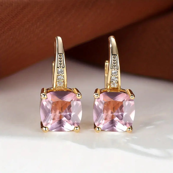 Boucles d'oreilles créoles avec Pierre Mystique | Or