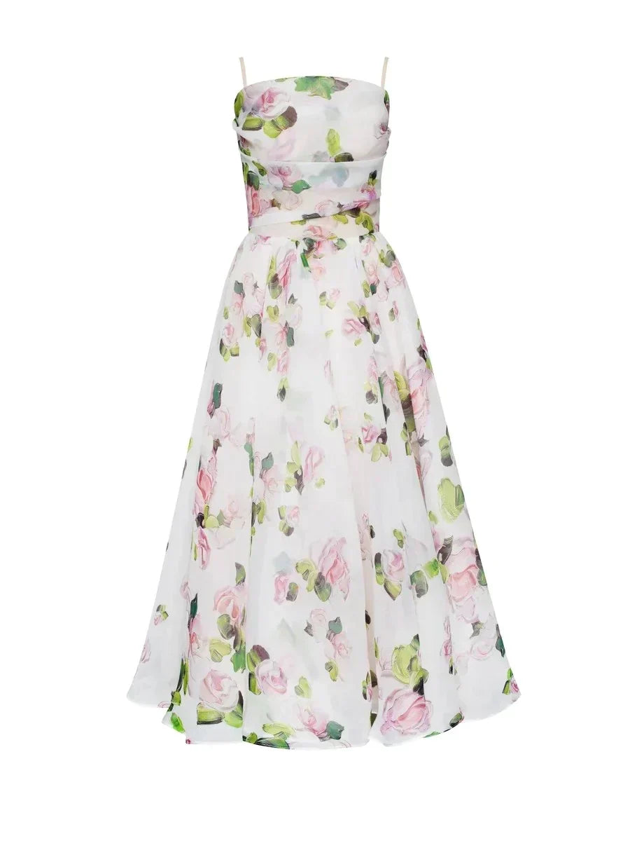 Emilia - Élégant Robe Sans Manches Imprimée