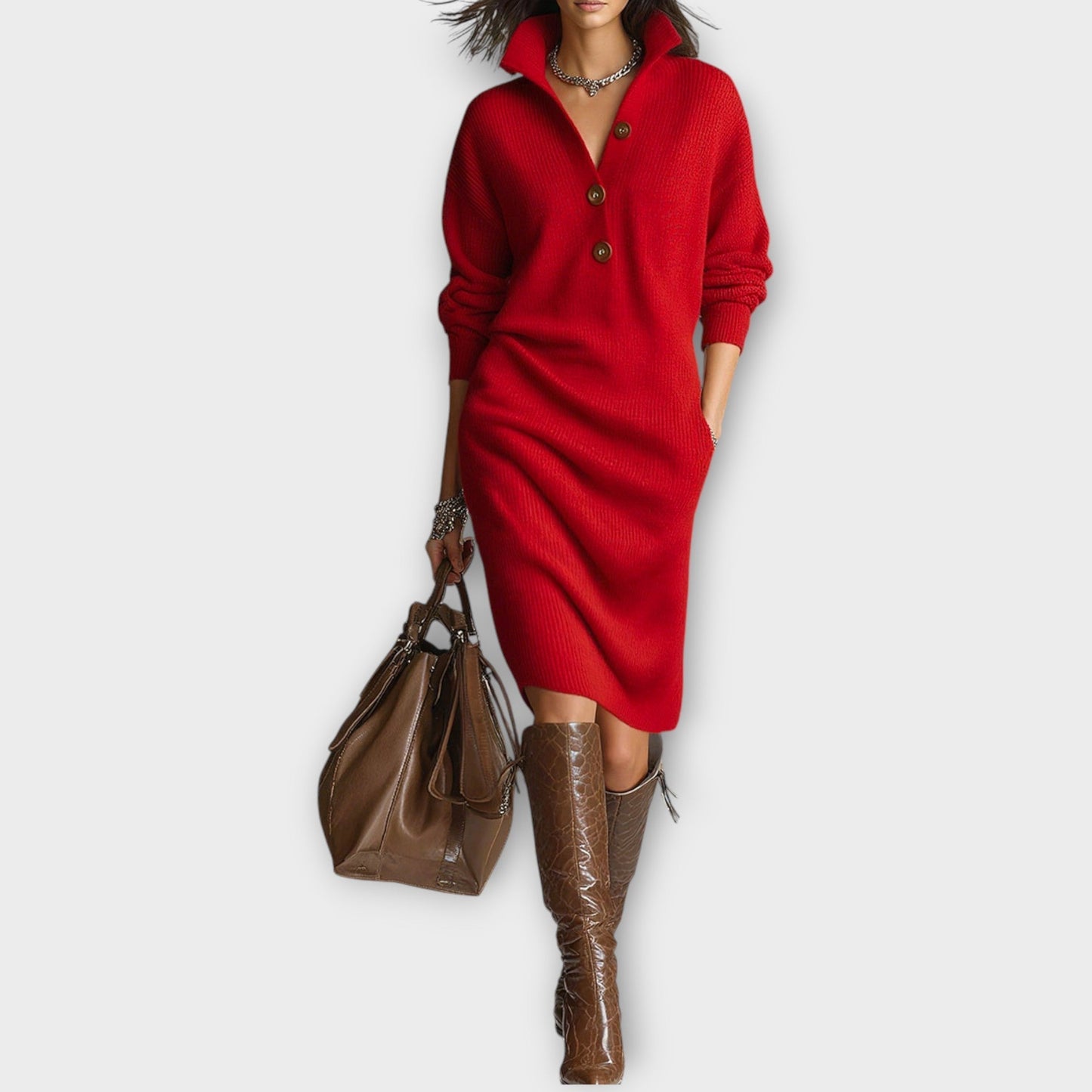 Robe en Tricot Côtelé