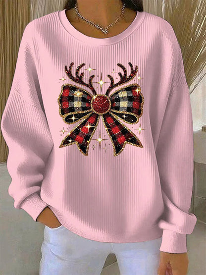 Elin - Pull de Noël avec motif nœud