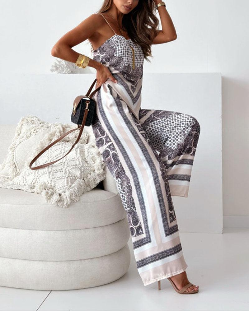Lila | Ensemble de débardeur et pantalon à lacets imprimé