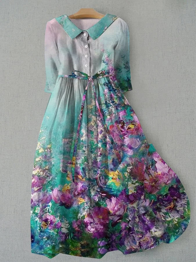 Tessa - Robe Florale avec Cordon pour Femme