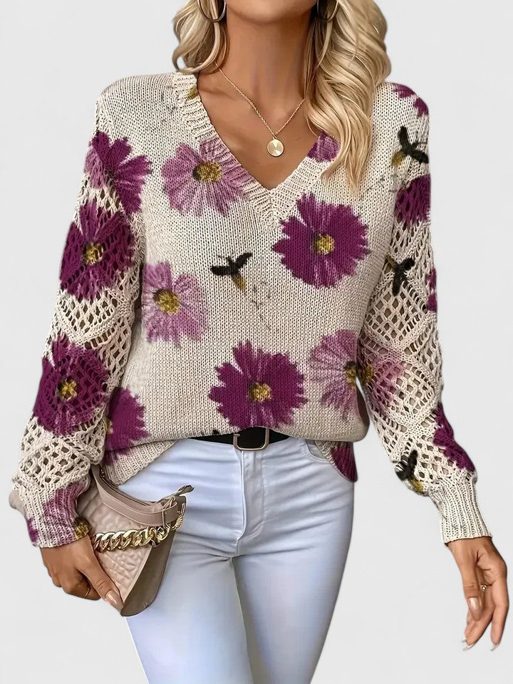 Aurélie | Pull élégant avec motif floral