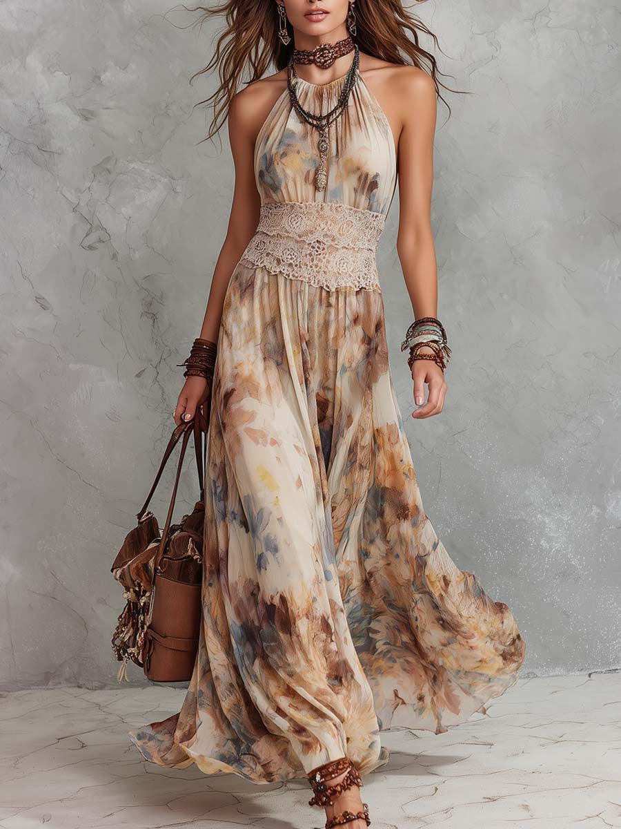 Bianca  | Robe Maxi Élégante avec Dentelle