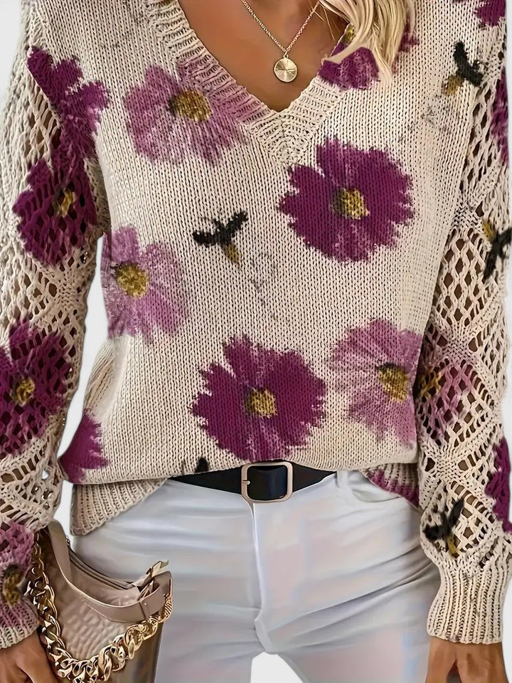 Aurélie | Pull élégant avec motif floral
