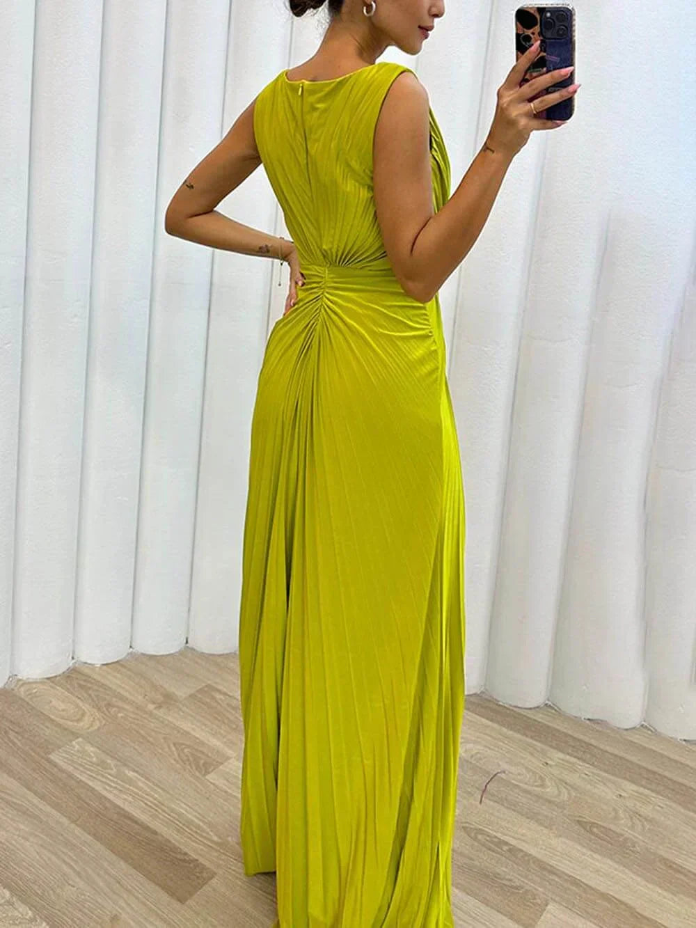 Robe de Soirée Maxi Plissée Davine
