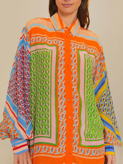 Josephine | Chemise Unique Colorée au Look Tropical