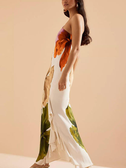Kira | Robe Maxi Élégante avec Imprimé Floral à Épaule Unique