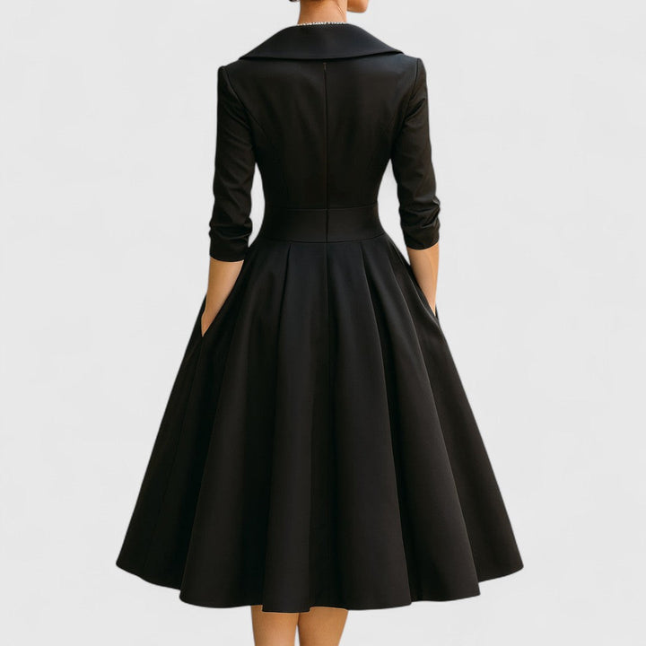 Clara – Robe Midi Élégante avec Décolleté en V