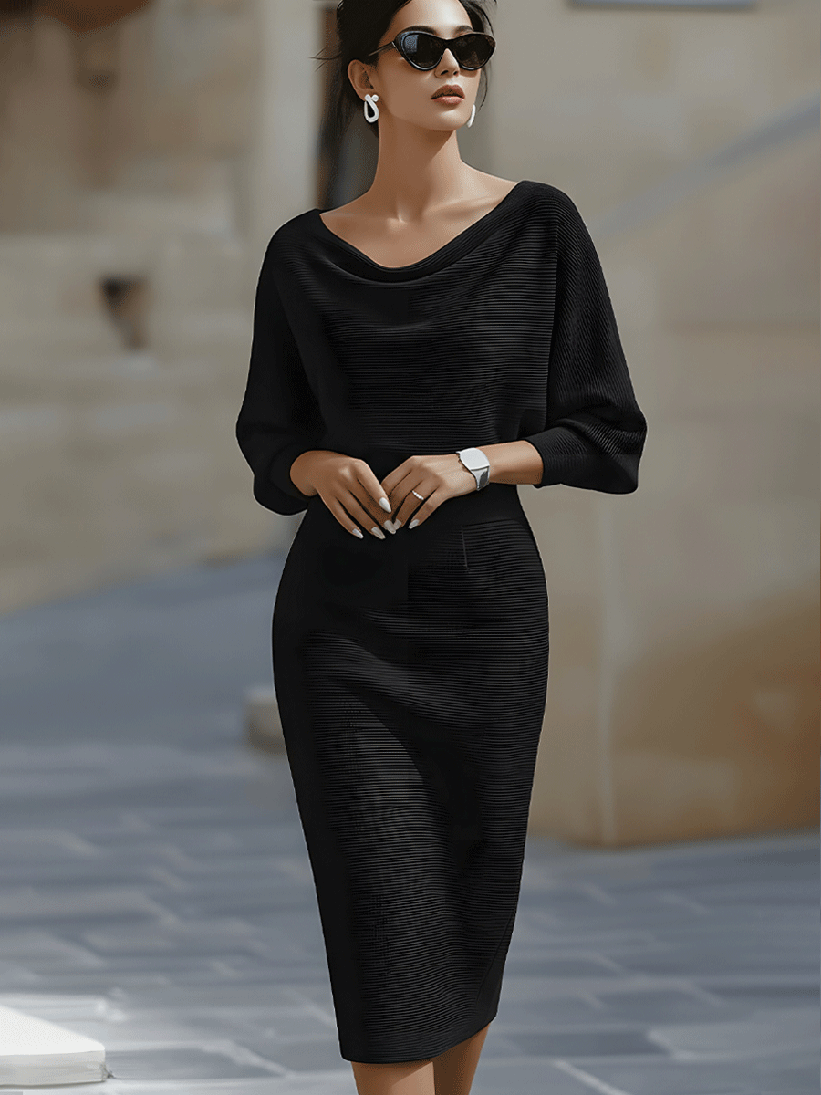 Brielle | Robe Midi Élégante Drapée