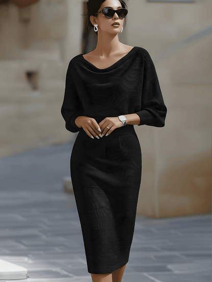 Brielle | Robe Midi Élégante Drapée
