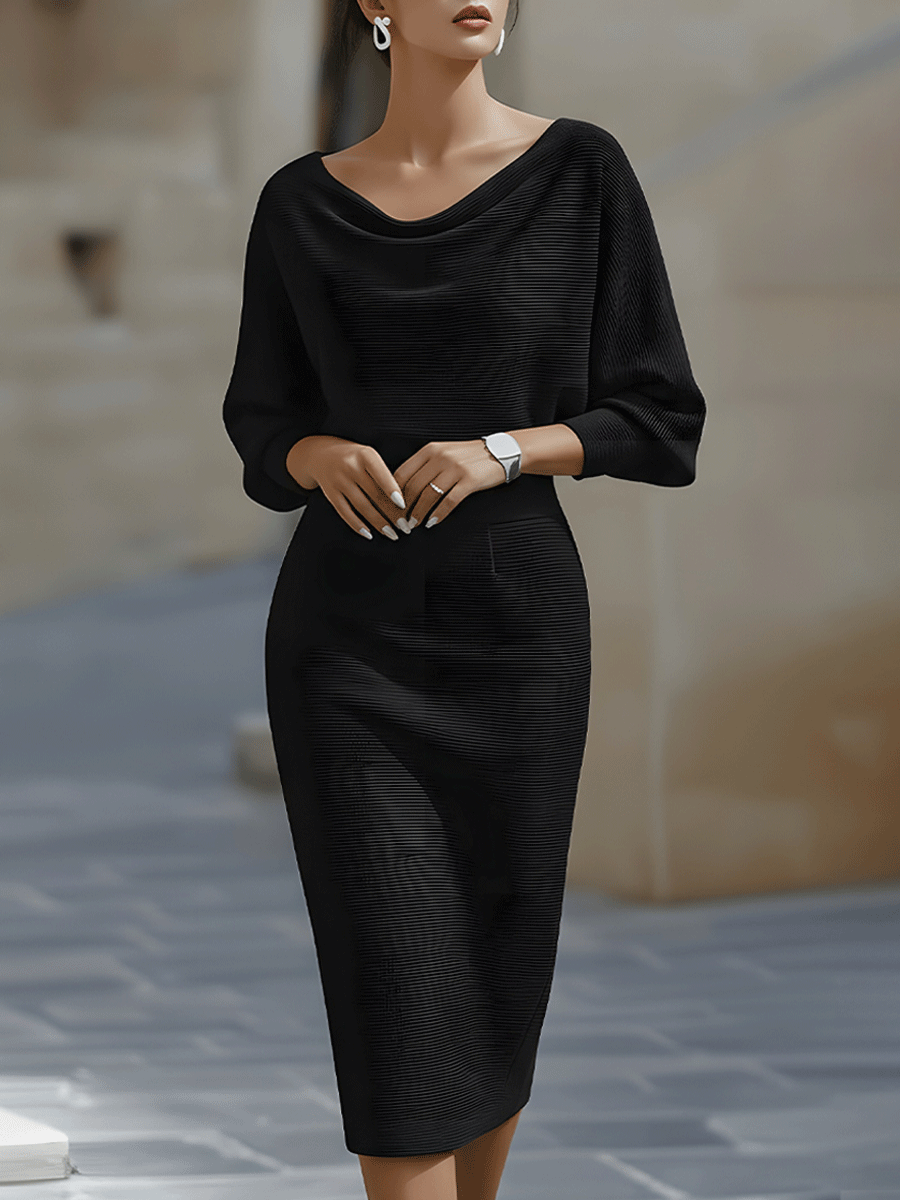 Brielle | Robe Midi Élégante Drapée