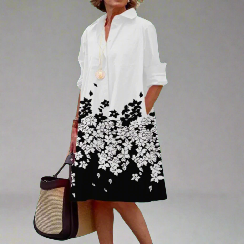 Zinnia | Élégant Robe Midi Fleurie pour Femmes