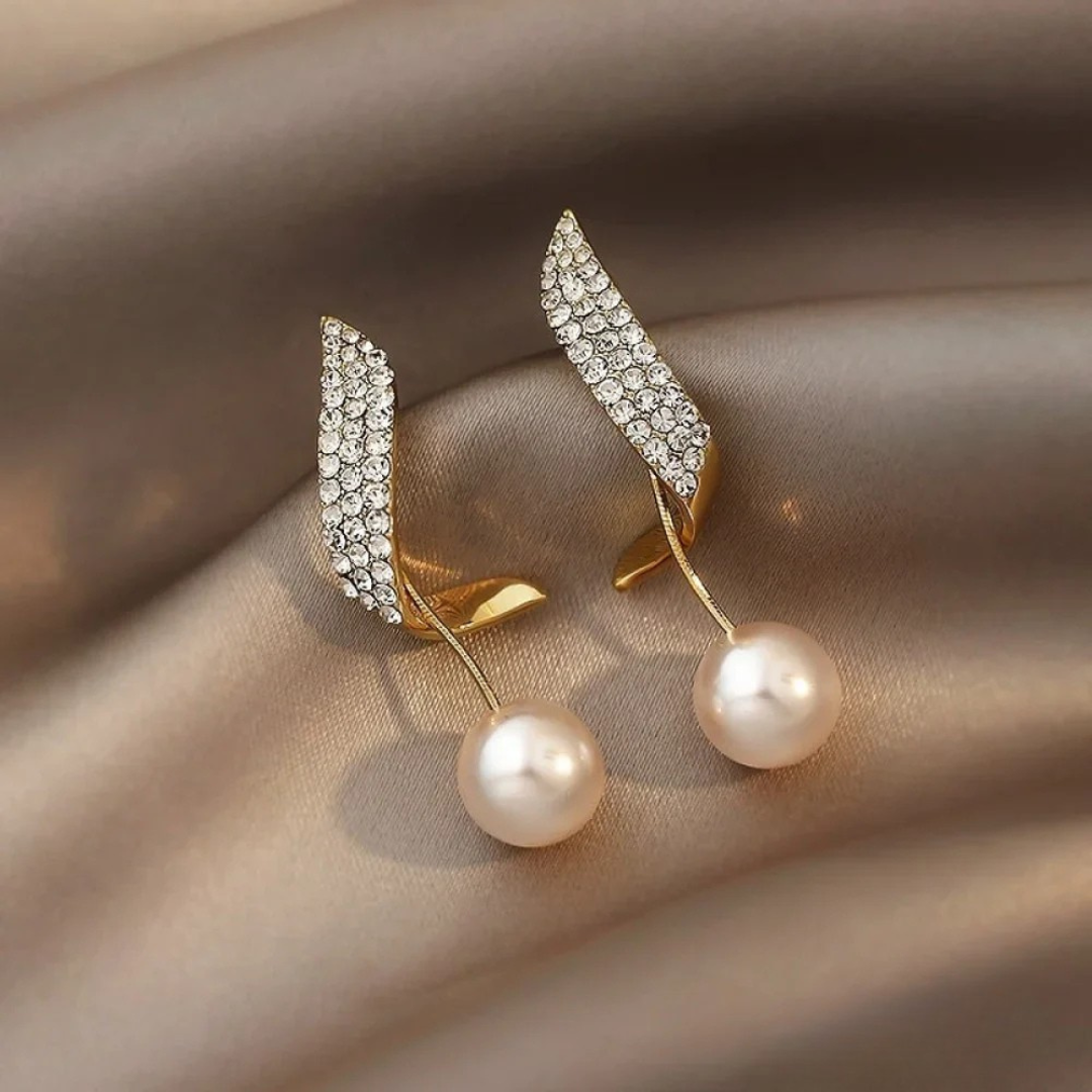 Boucles d'oreilles en or avec perle