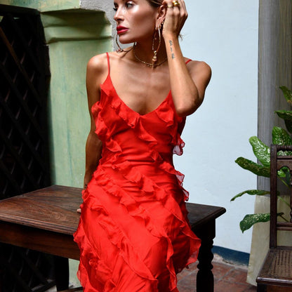 Zara - Robe Maxi avec Volants