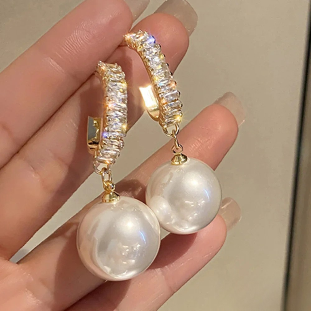 Boucles d'oreilles en perles et zircon